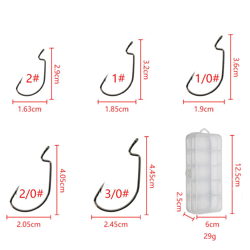 50pcs Wide Worm Hook Carbon St - огляд і ціна Fishing Hook Barbless