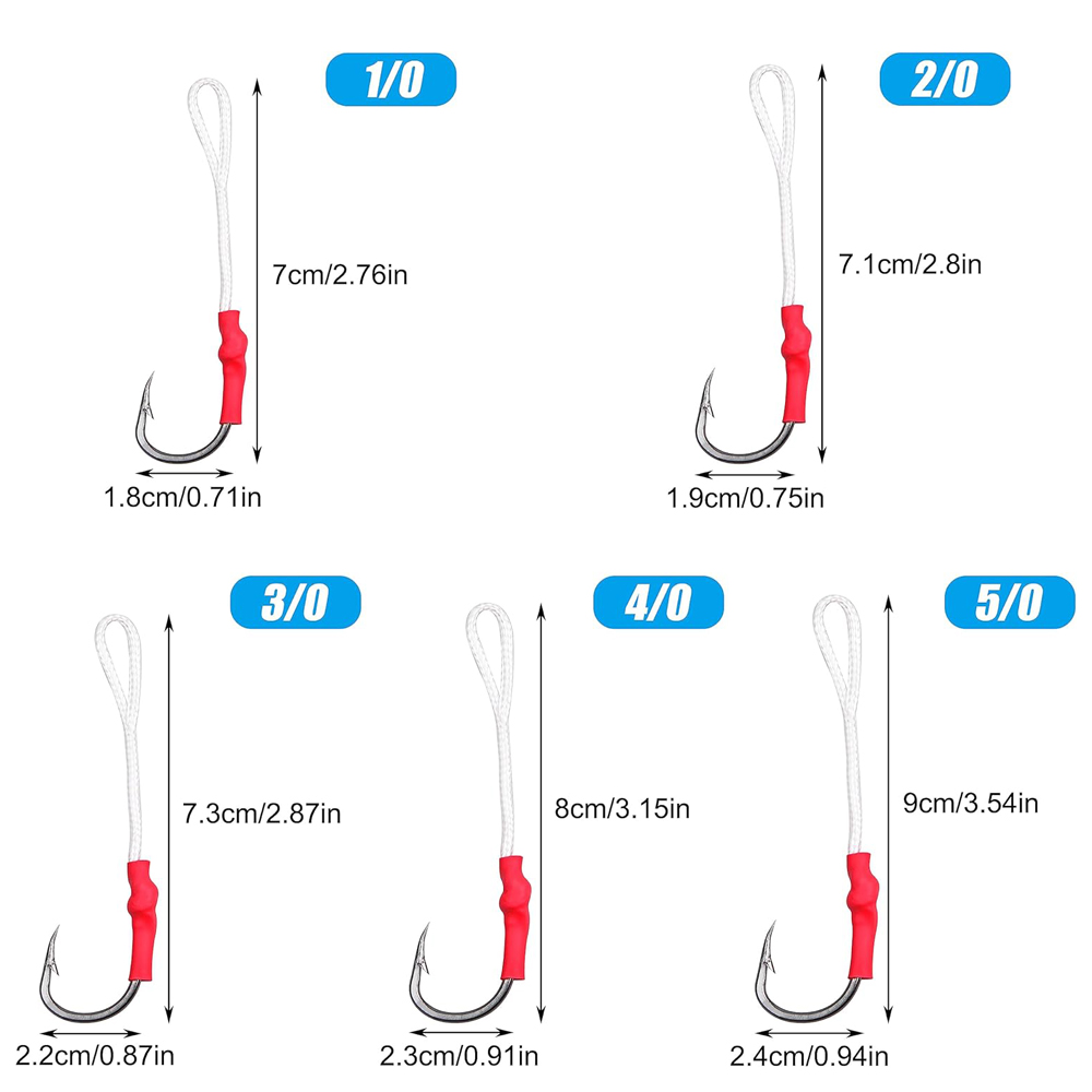 5Pcs 1/0-10/0 Slow jig assist  - огляд і ціна Fishing Hook Offset