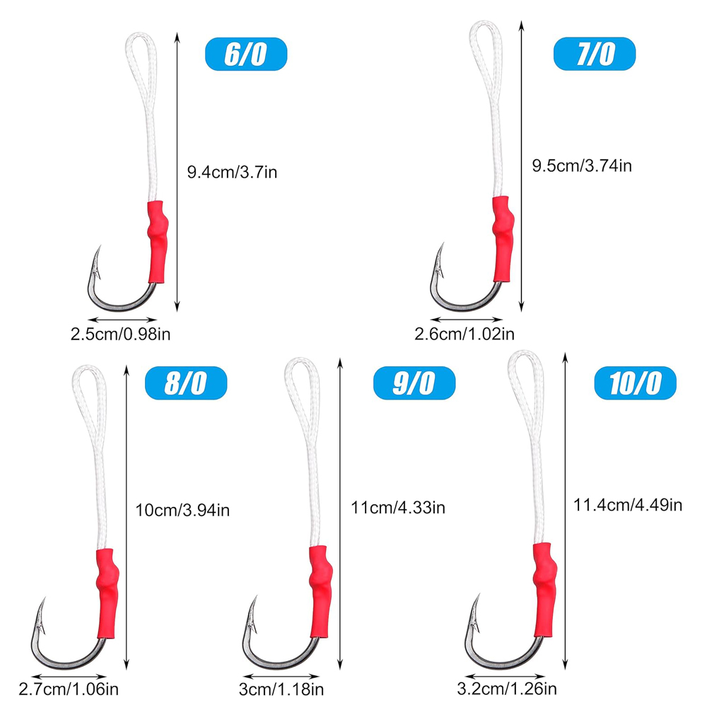 5Pcs 1/0-10/0 Slow jig assist  - огляд і ціна Fishing Hook Offset