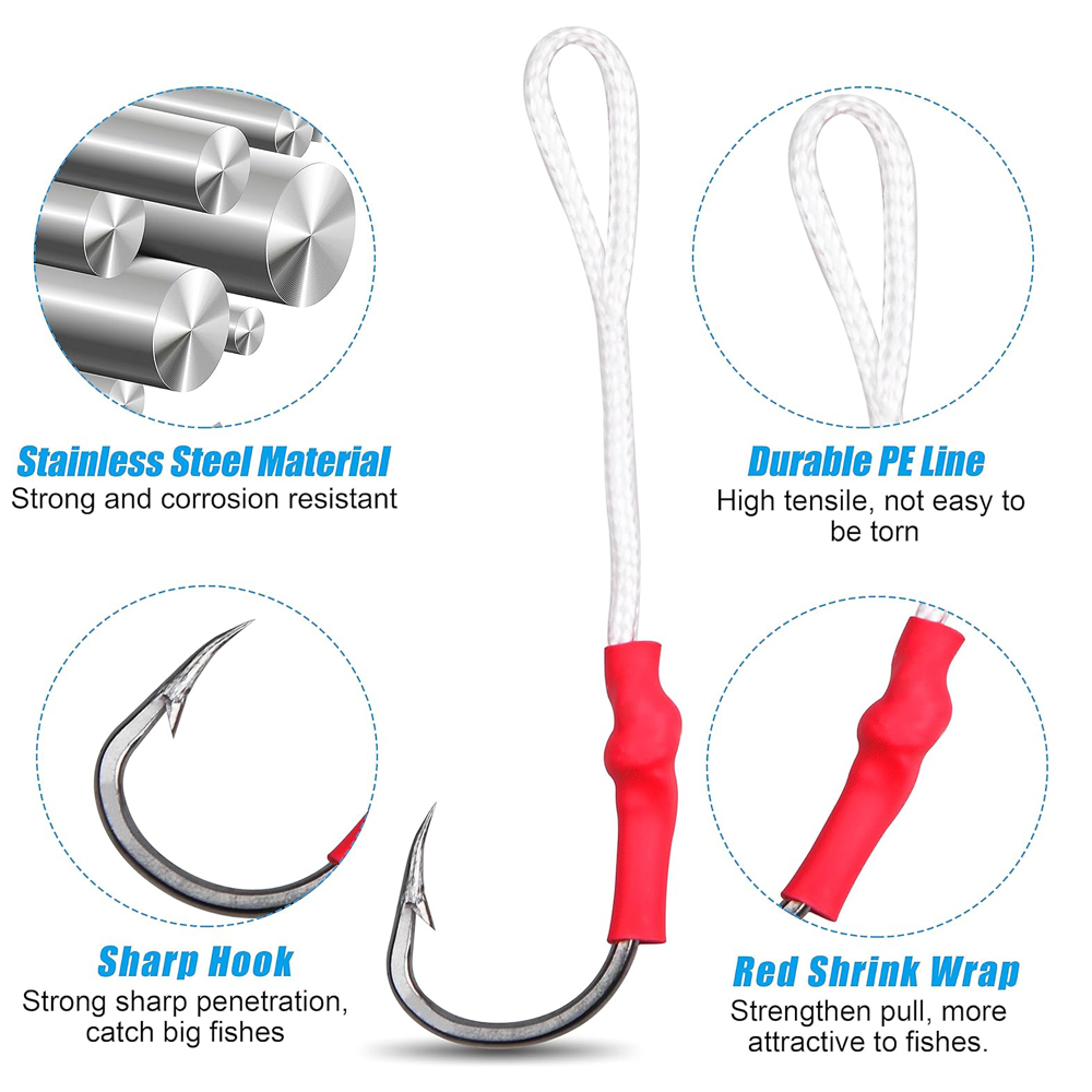 5Pcs 1/0-10/0 Slow jig assist  - огляд і ціна Fishing Hook Offset