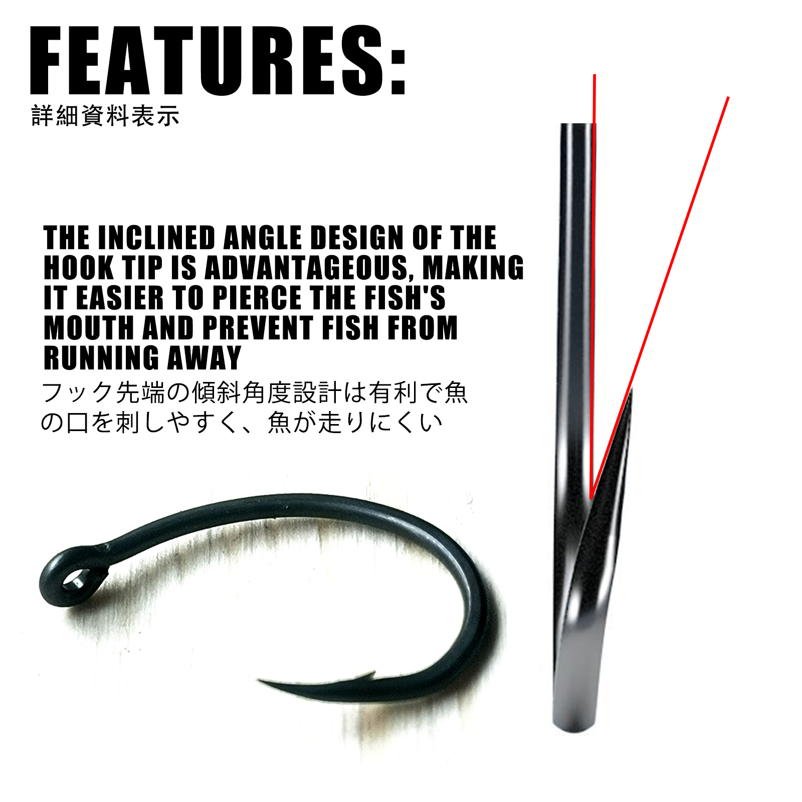 50pcs Carp Fishing Hooks PTFE  - огляд і ціна Fishing Hook Offset