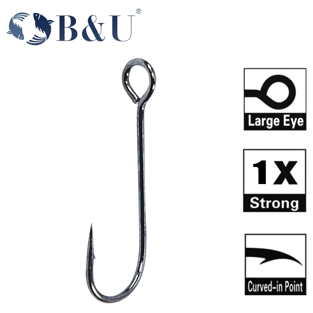 B&U 20pcs Fishing Hook Big Eye - огляд і ціна Fishing Hook Barbless