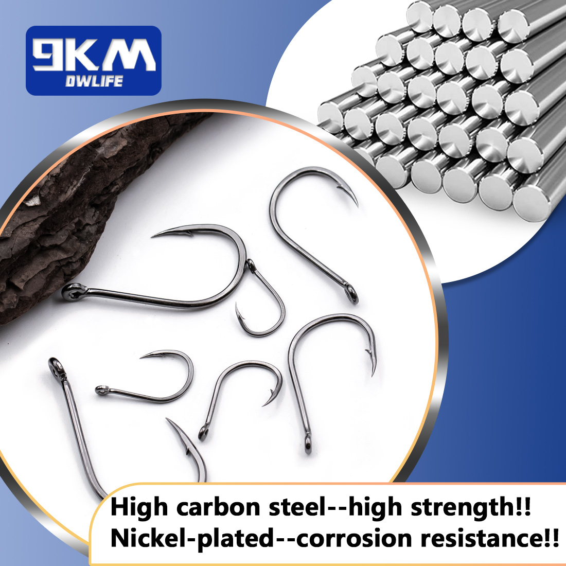 9KM Iseama Fishing Hooks 50~20 - огляд і ціна Fishing Hook Offset